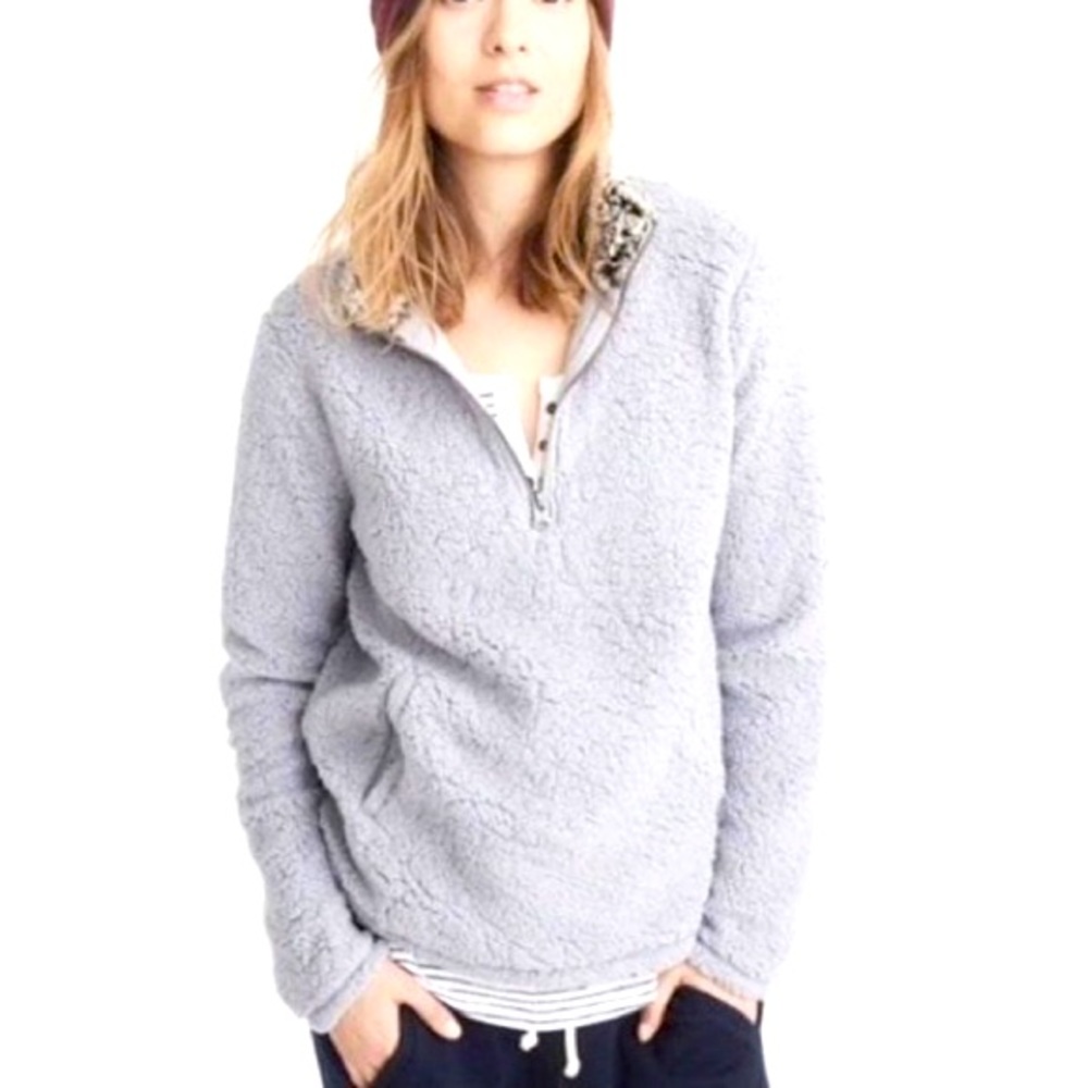 Abercrombie & Fitch Half Zip Sherpa Pullover NWT